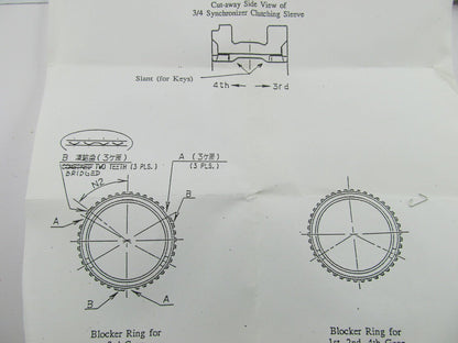 NOS 1988-1991 Ford M5R1 Manual Transmission Synchro Synchronizer Gear Repair Kit