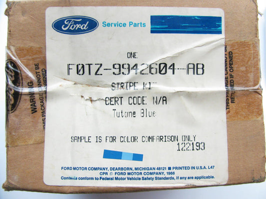 NOS OEM 1991 Ford F250 REGULAR CAB Tailgate STRIPE  Tutone Blue F0TZ-9942604-AB
