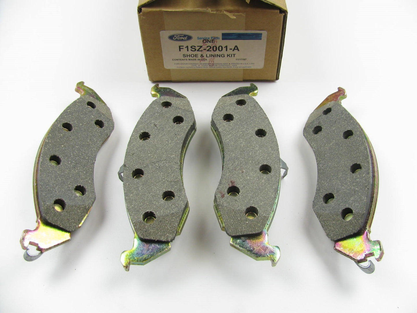 Genuine OEM Ford F1SZ-2001-A Front Disc Brake Pads 1989-1992 Thunderbird, Cougar