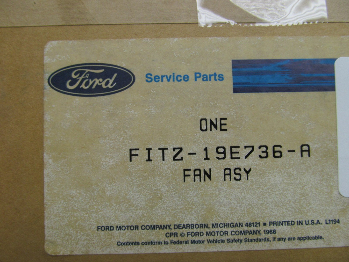 NEW GENUINE OEM Ford F1TZ-19E736-A Electric Cooling Fan 9.5''x10'' UNIVERSAL