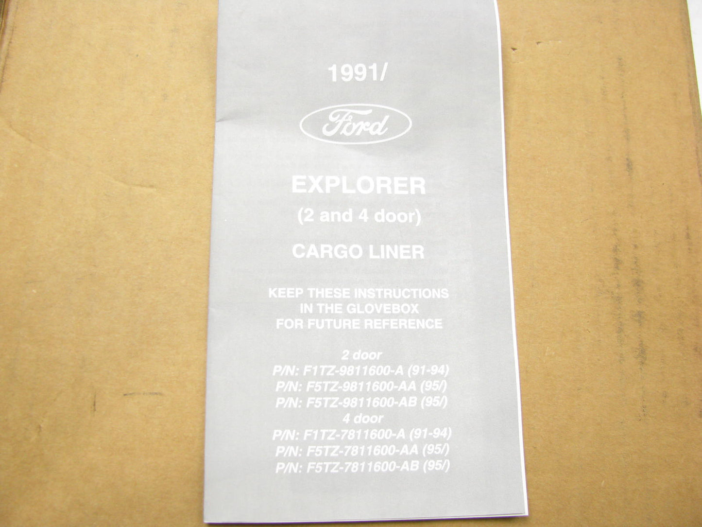 NOS Ford Rear Cargo Liner Cover Black F1TZ7811600A For 1991-1994 Explorer 4dr