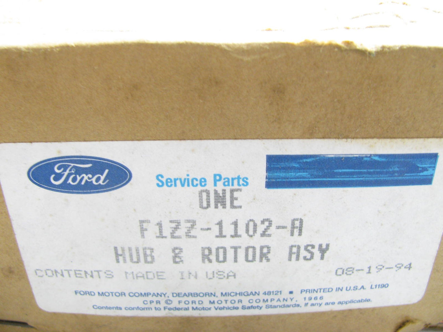OEM Ford F1ZZ-1102-A Front Brake Rotor And Hub For 1987-1993 Ford Mustang 4-lug