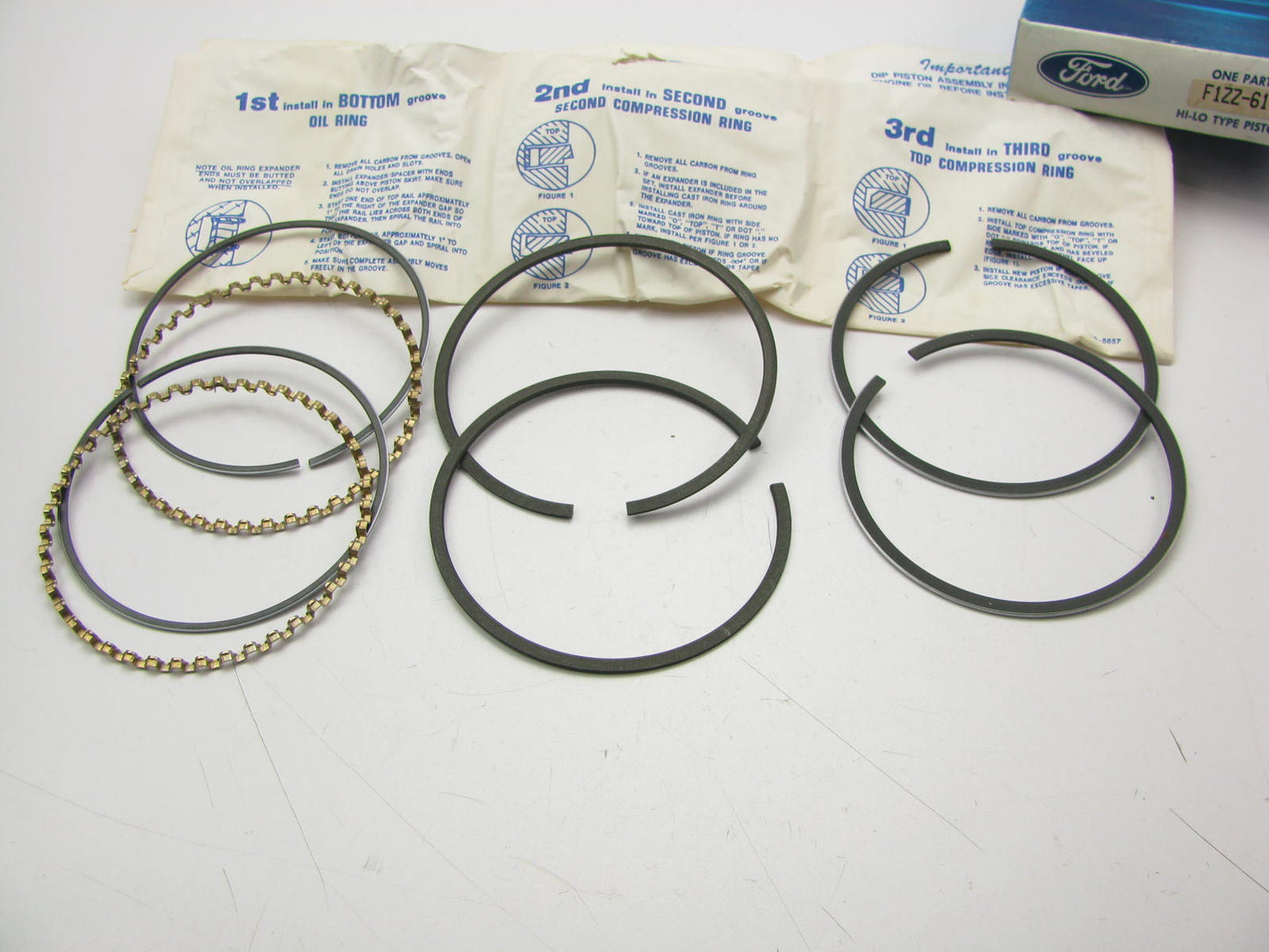 NEW - OEM Ford F1ZZ-6148-A Partial Piston Rings - Standard 1983-1994 2.3L-L4
