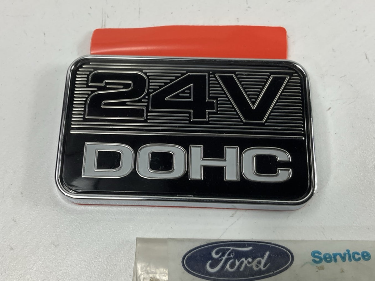 NEW - OEM Ford F2DZ-16098-AAA Emblem Name Plate ''24V DOHC'' 1992-95 Taurus
