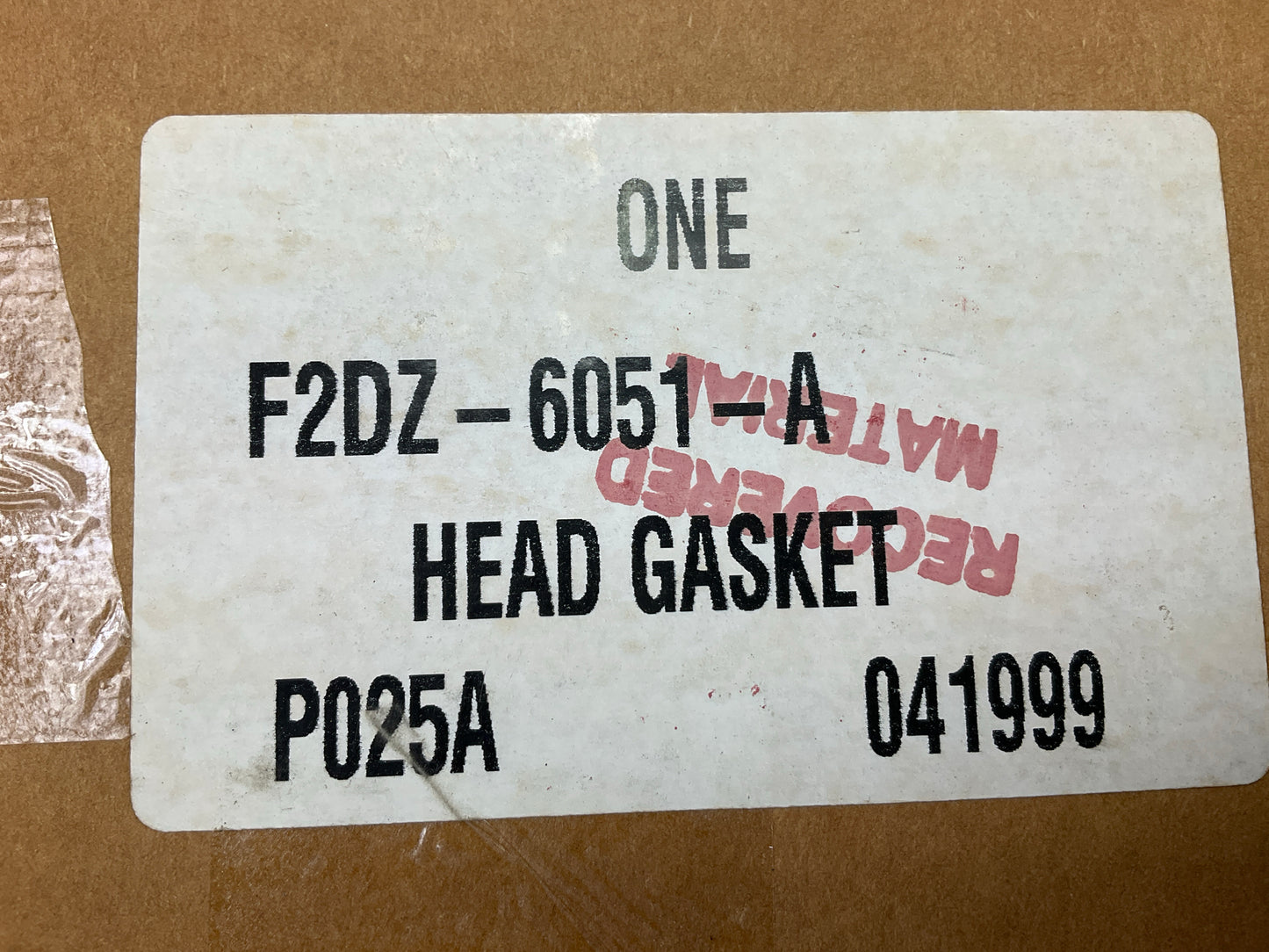 (2) OEM Ford F2DZ-6051-A Cylinder Head Gaskets - 1986-2007 Ford 3.0L OHV VULCAN