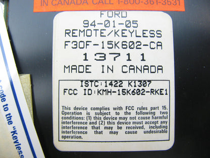 NOS 1992 Lincoln Continental Alarm / Lock System Remote Body Control Module BCM