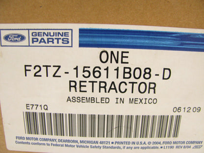 NEW OEM Ford F2TZ-15611B08-D Front Right Seat Belt & Buckle - Retractor Assembly