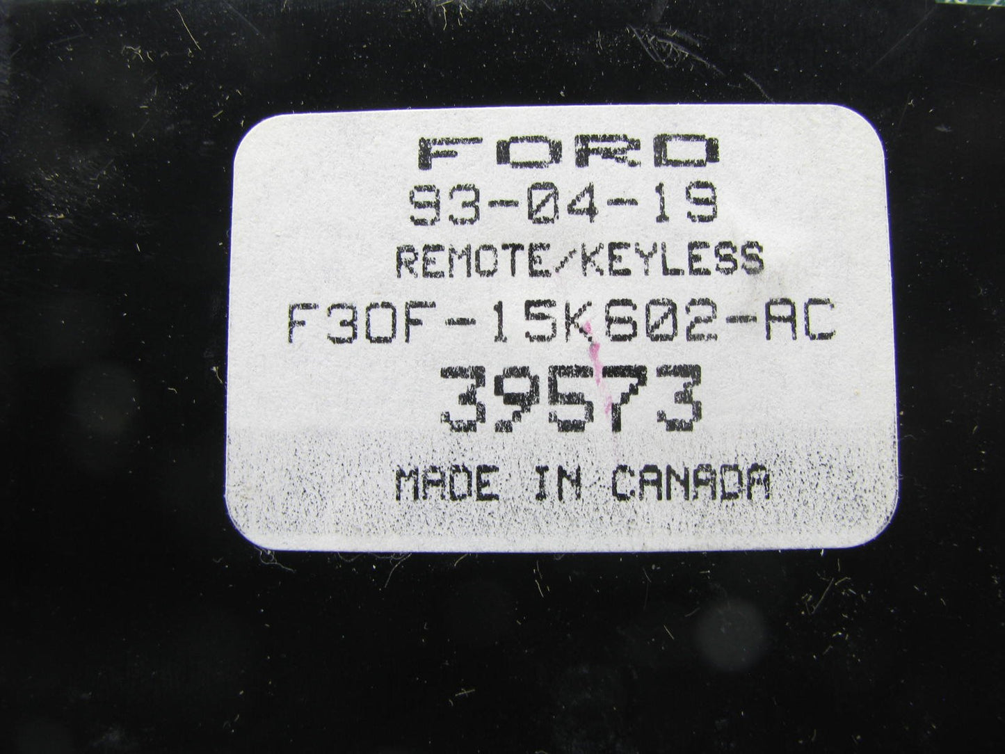 NEW - OEM FORD Keyless Entry Control Module 1992-1993 Lincoln Continental
