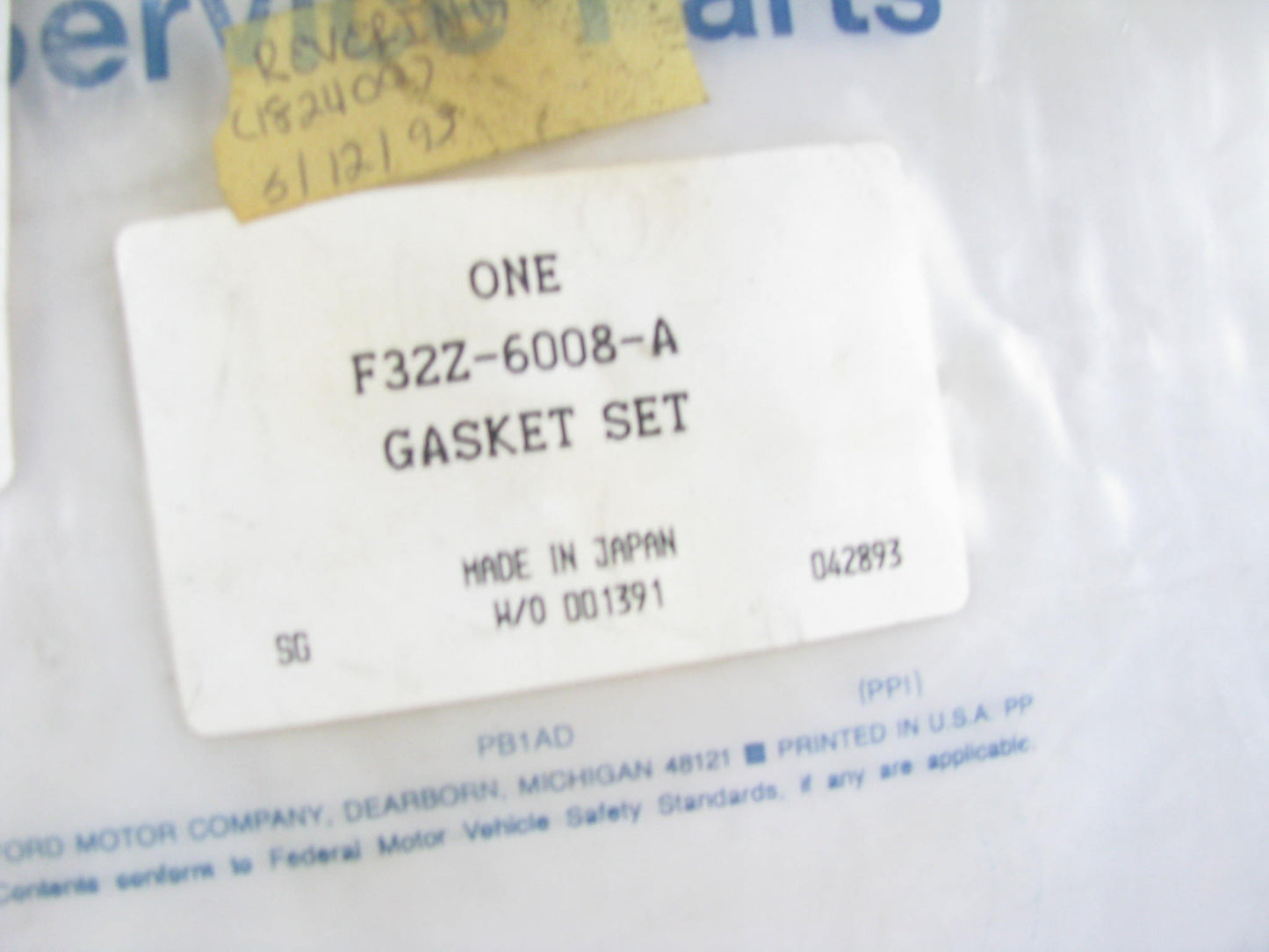 NOS OEM 1993-1995 Ford Probe 2.5L V6 Full Engine Rebuild Gasket Set F32Z-6008-A