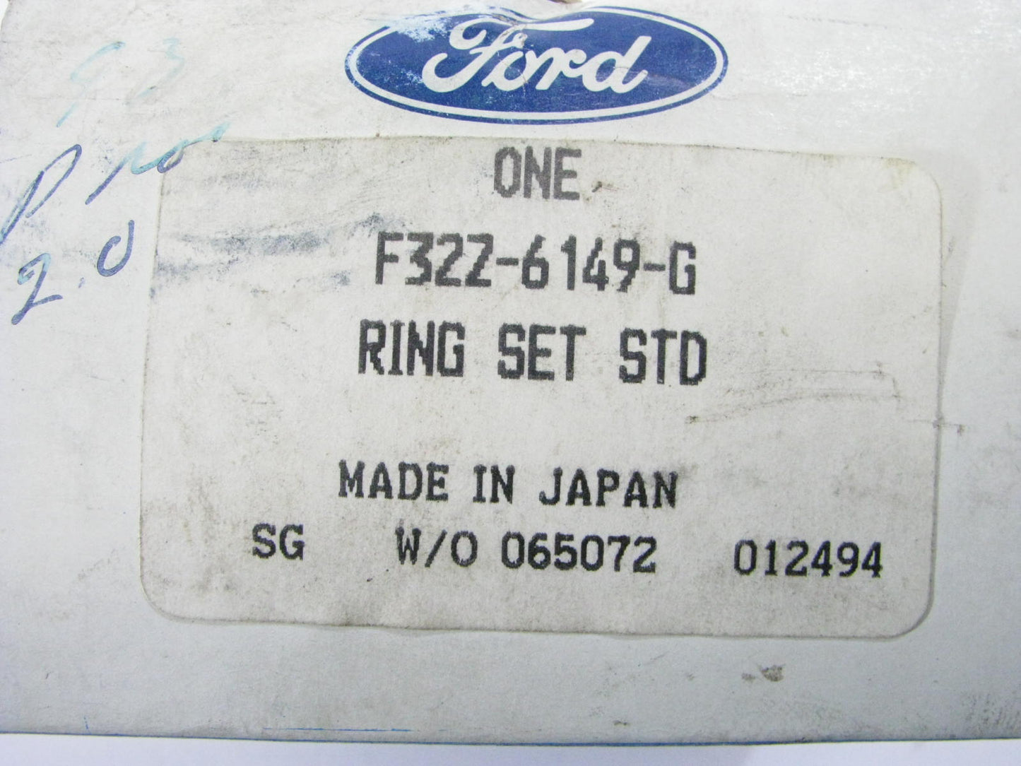 NEW OEM F32Z-6149-G Engine Piston Rings STANDARD - 93-05 Ford Mazda 1.8L, 2.0L