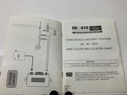 NOS Genuine OEM Ford F3AZ-19A361-C Remote Car Alarm System