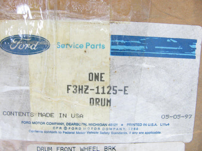 NEW - OEM Ford F3HZ-1125-E Front Brake Drum - 15X4''