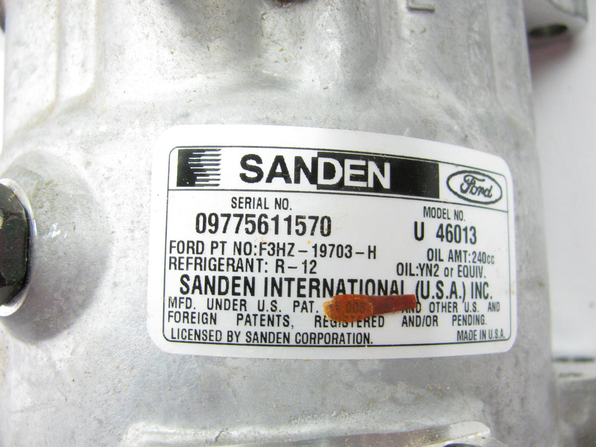 NEW - OEM Ford F3HZ-19703-H A/C Compressor Sanden U46013 - EXACT FITMENT UNKNOWN