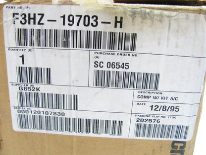 NEW - OEM Ford F3HZ-19703-H A/C Compressor Sanden U46013 - EXACT FITMENT UNKNOWN