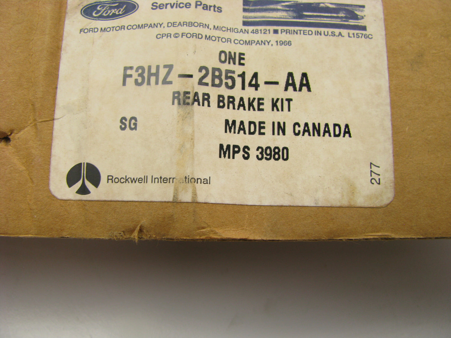 NEW - OEM Ford F3HZ-2B514-AA Brake Dust Shield - 16.5'' X 7'' P And Q Brakes