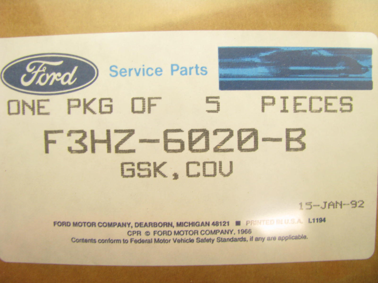 (5) NEW - OEM Ford F3HZ-6020-B Front Gear Cover Gasket - Cummins FD1060 5.9L-L6