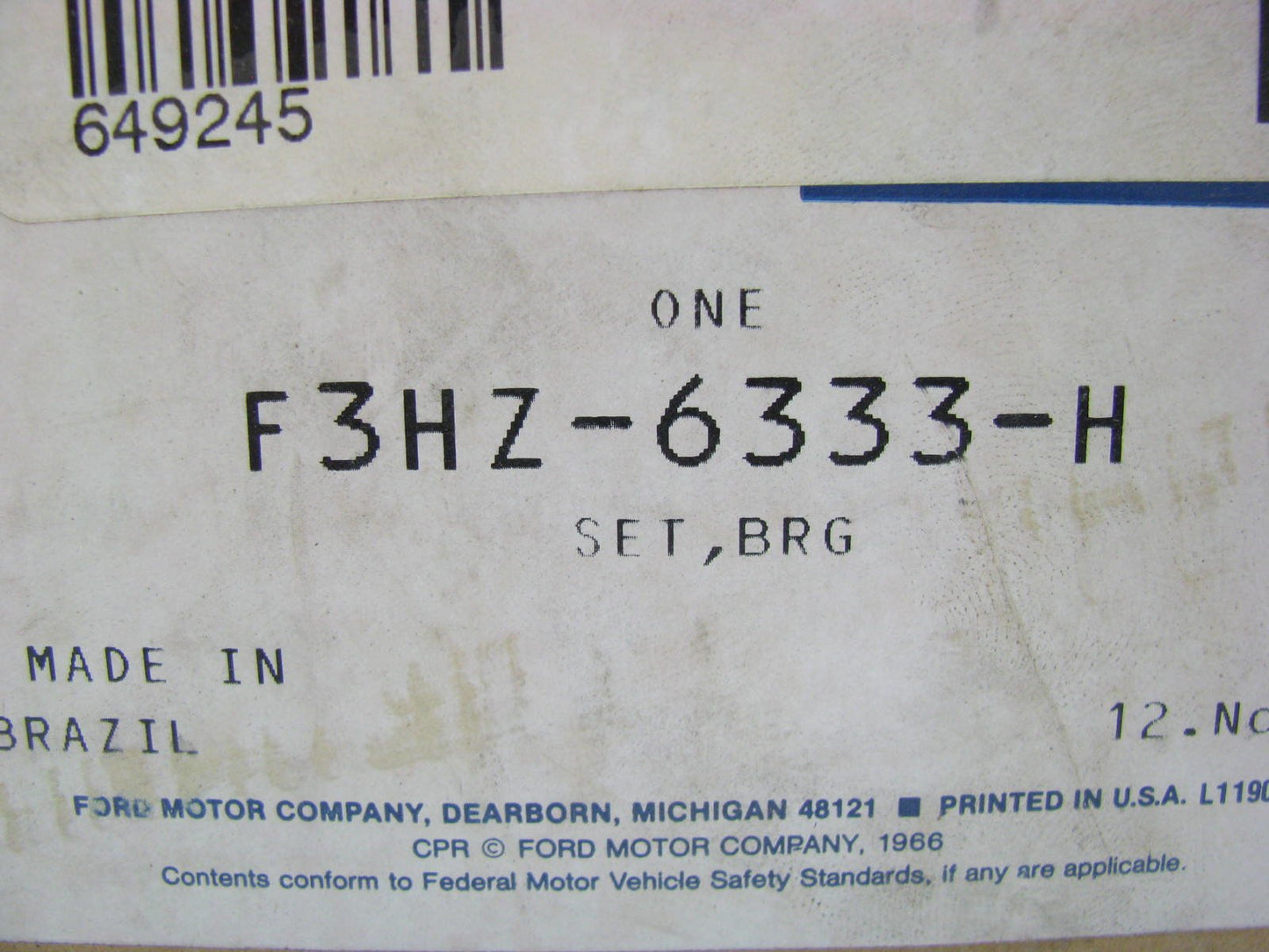 New OEM FORD Industrial Brazil Diesel Engine Crankshaft Bearing Set F3HZ-6333-H