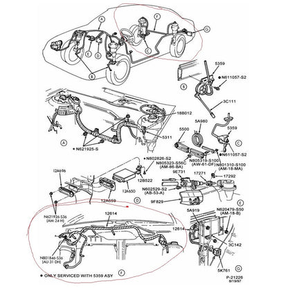 OEM Ford Suspension Wiring Harness F3OY-12614-A For 1993 Lincoln Continental