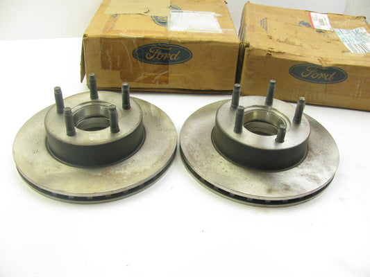 (2) NEW - OEM Ford F3TZ-1102-B Front Disc Brake Rotors & Hubs - PAIR