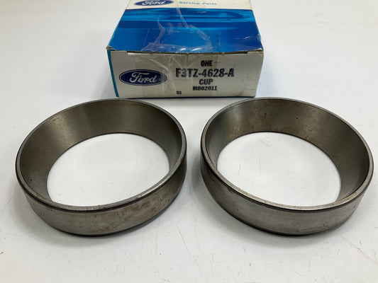 (2) NEW - OEM Ford F3TZ-4628-A Rear Axle Pinion Retainer Bearing Race Cups