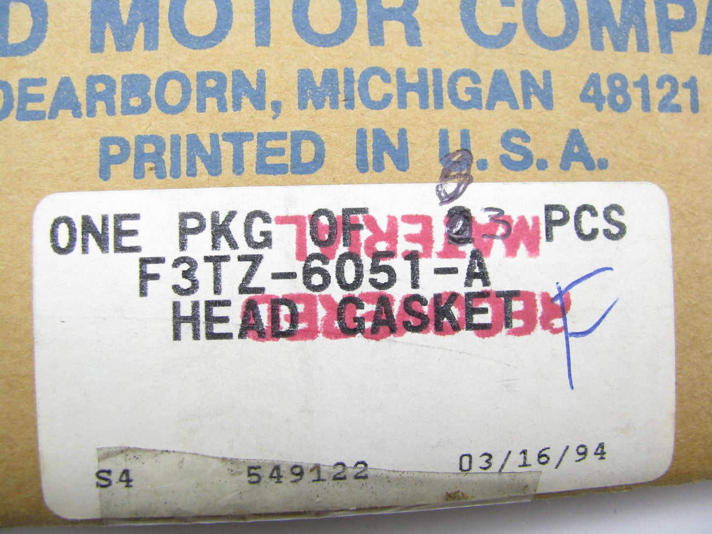(2) NEW - OEM Ford F3TZ-6051-A Cylinder Head Gaskets PAIR 1988-1994 7.3L Diesel