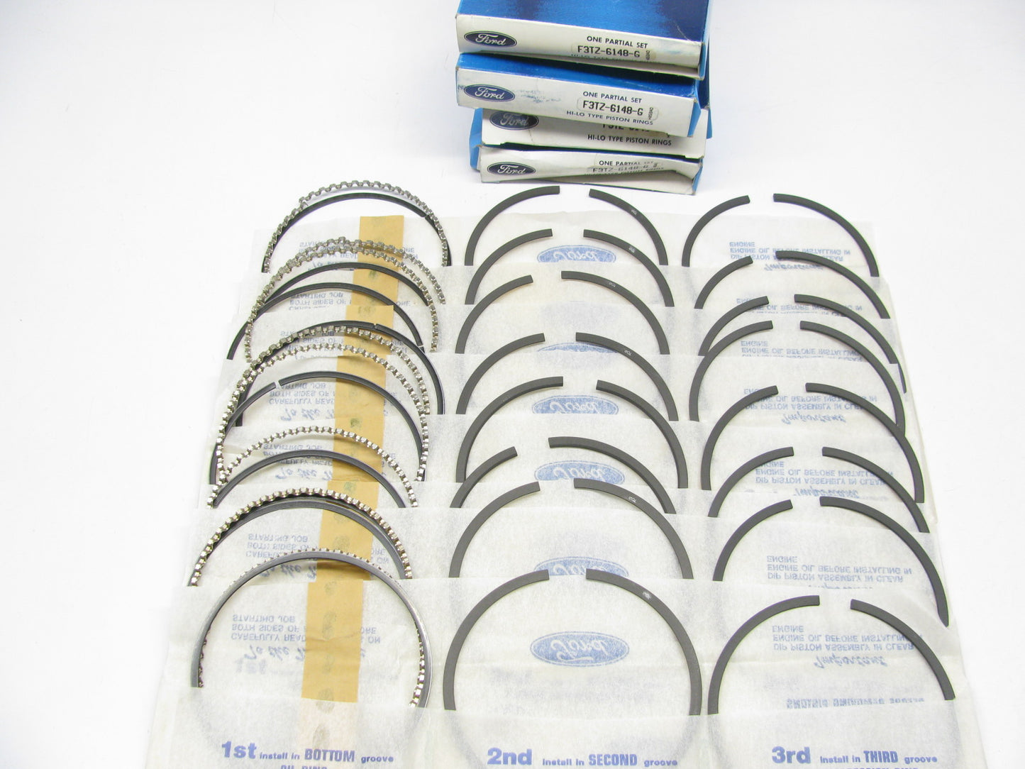 NEW - OEM Ford F3TZ-6148-G Full Piston Ring Set - Standard 1993-97 460 7.5L-V8