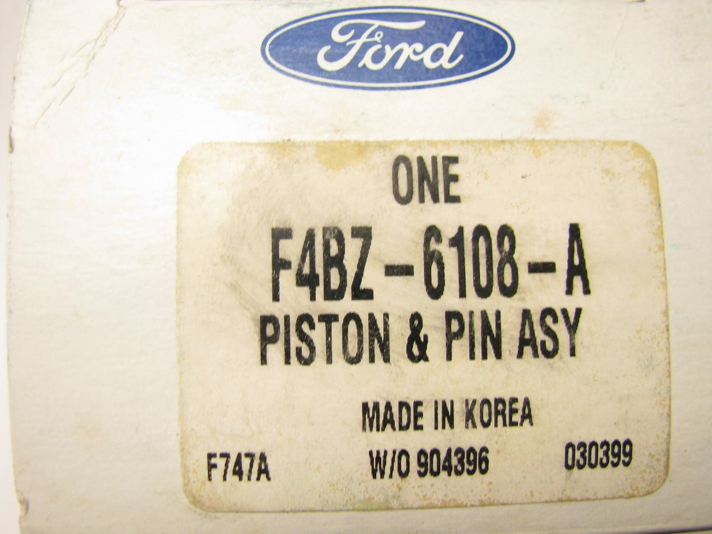 (1) NEW GENUINE OEM Ford 1.3L Engine Piston F4BZ-6108-A