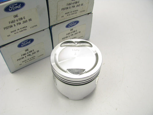 (4) NEW GENUINE OEM Ford F4BZ-6108-E Pistons - 1988-1997 Ford 1.3L - 0.040'' OVER