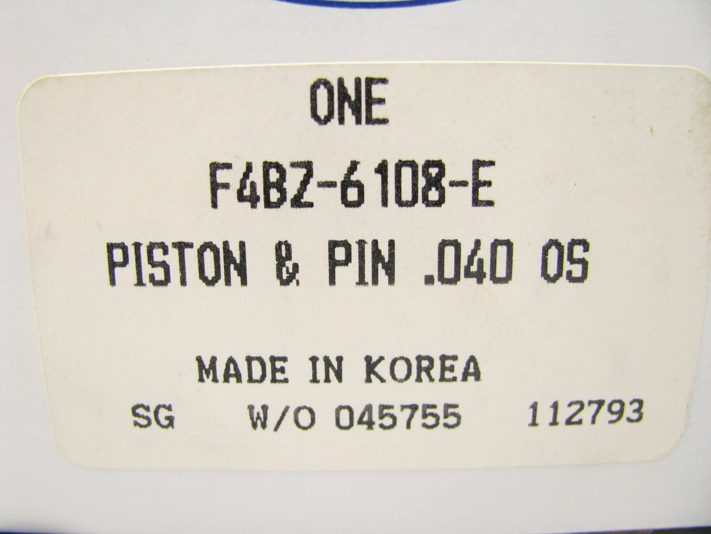 (4) NEW GENUINE OEM Ford F4BZ-6108-E Pistons - 1988-1997 Ford 1.3L - 0.040'' OVER