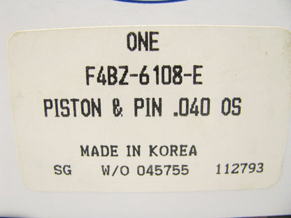 (4) NEW GENUINE OEM Ford F4BZ-6108-E Pistons - 1988-1997 Ford 1.3L - 0.040'' OVER