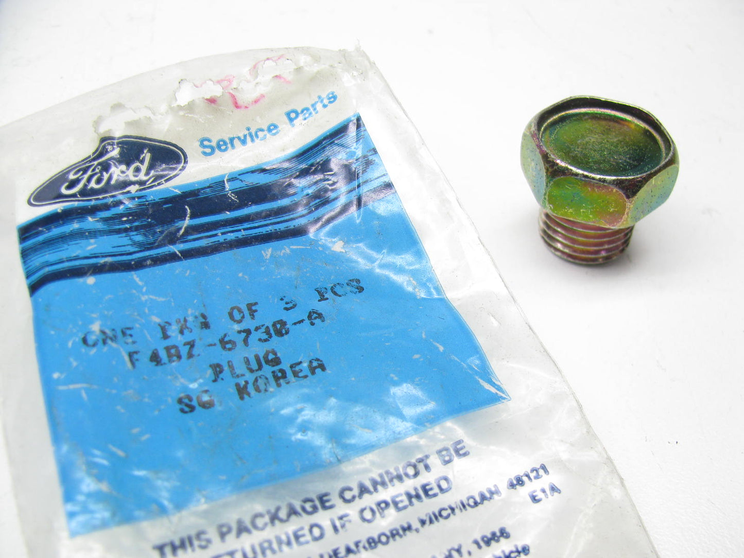 NEW - OEM Ford F4BZ-6730-A Engine Oil Drain Plug - M14-1.50