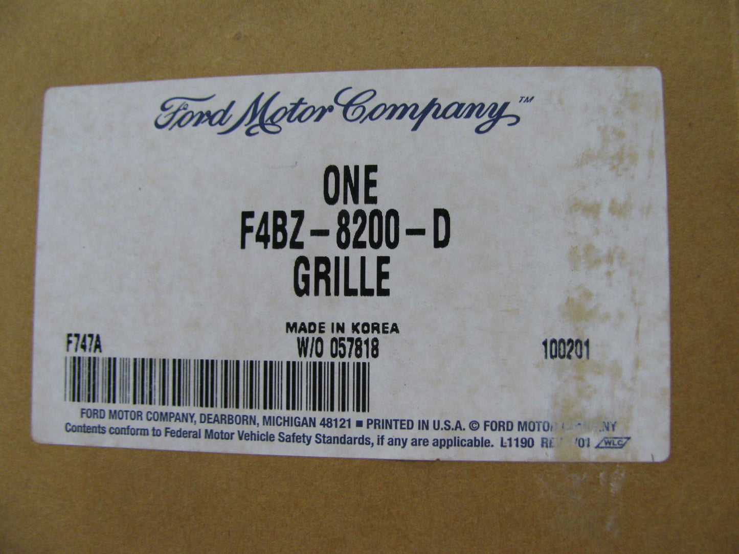 NEW - 1994-1995 Aspire CAYMAN GREEN Front Grille OEM Ford # F4BZ-8200-D