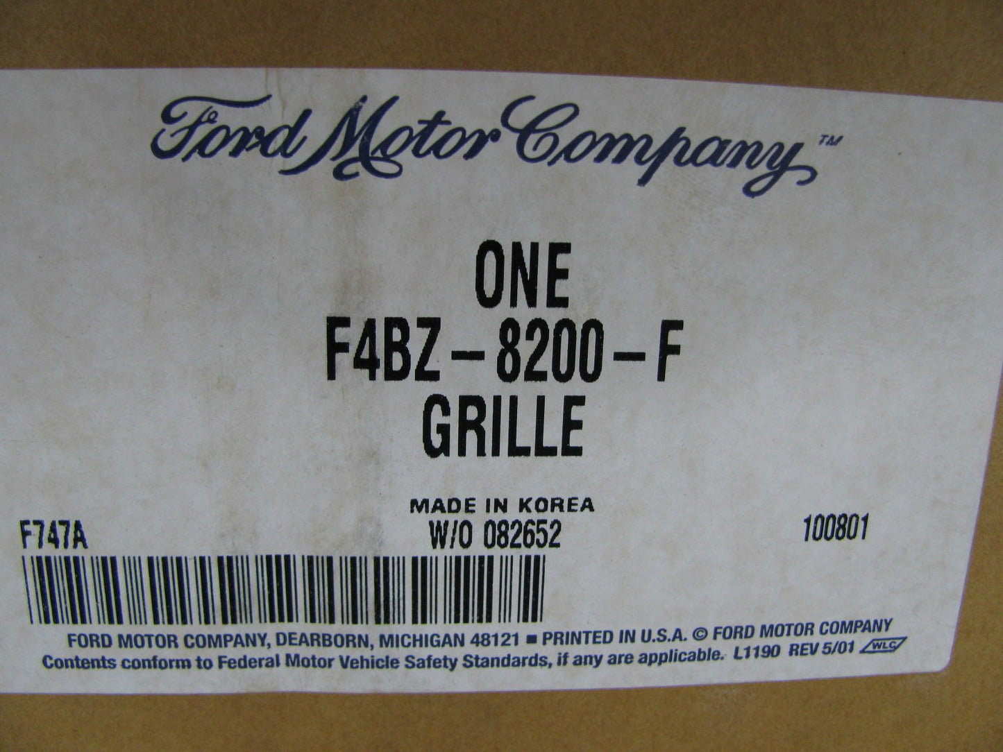 NEW Genuine OEM Ford F4BZ-8200-F Front Grille - 1994-1997 Aspire PERFORMANCE RED