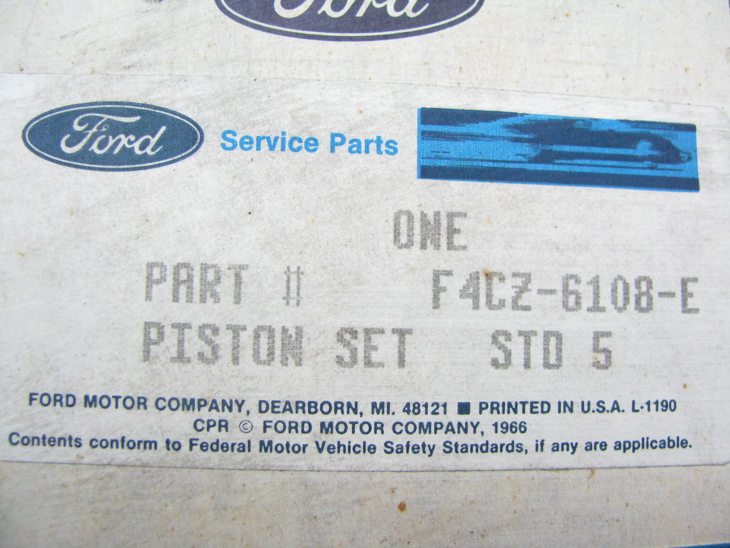 NEW - OEM Ford F4CZ-6108-E Engine Piston - STD BLUE 1995-1996 Escort Tracer 1.9L