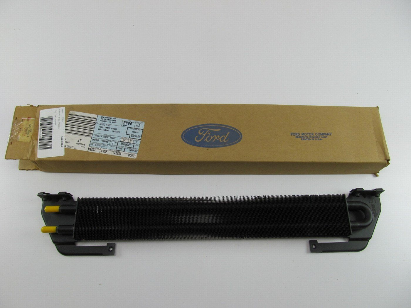 OEM 25''x3''x1'' Oil Cooler, Barbed Hose Fittings, Universal Trans, Power Steering