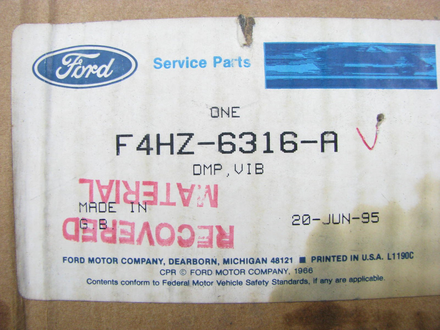 NEW - OEM Ford F4HZ-6316-A Crankshaft Damper 93-95 FD1460 8.3L-L6 Diesel 3914119