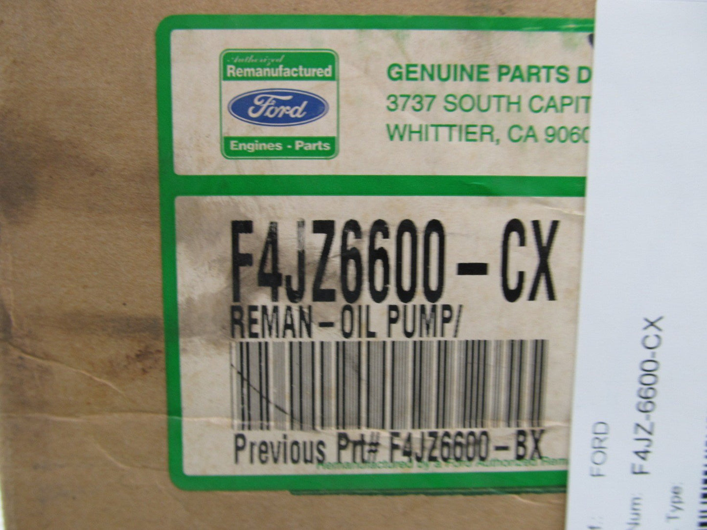 REMAN. OEM Ford F4JZ-6600-CX 1.6L 1.8L DOHC Engine Oil Pump