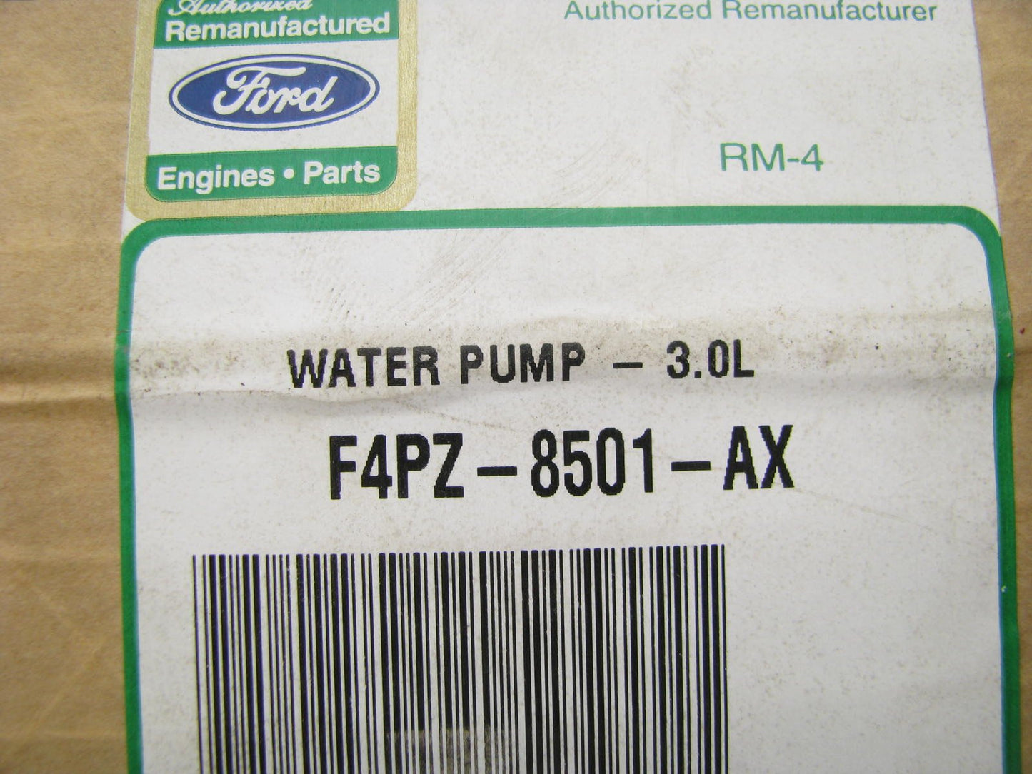 REMAN. OEM Ford F4PZ-8501-AX Water Pump - 1986-1995 Taurus 3.0L VULCAN OHV V6