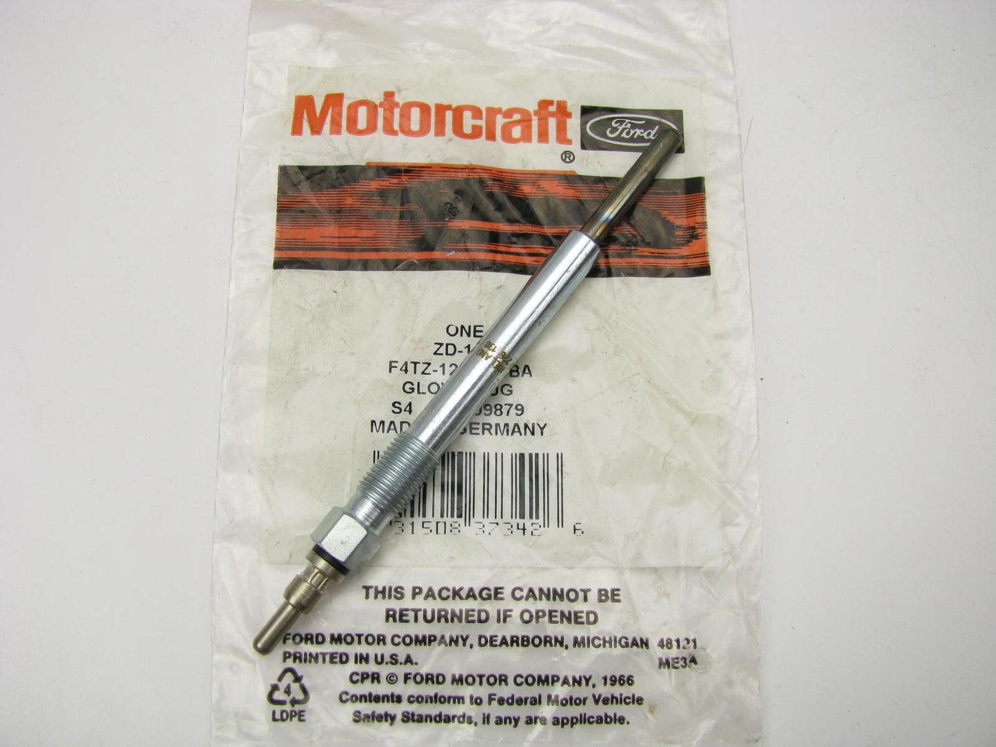 NEW - OEM Ford F4TZ-12A342-BA Diesel Glow Plug 1994-2006 6.0L 7.3L Diesel