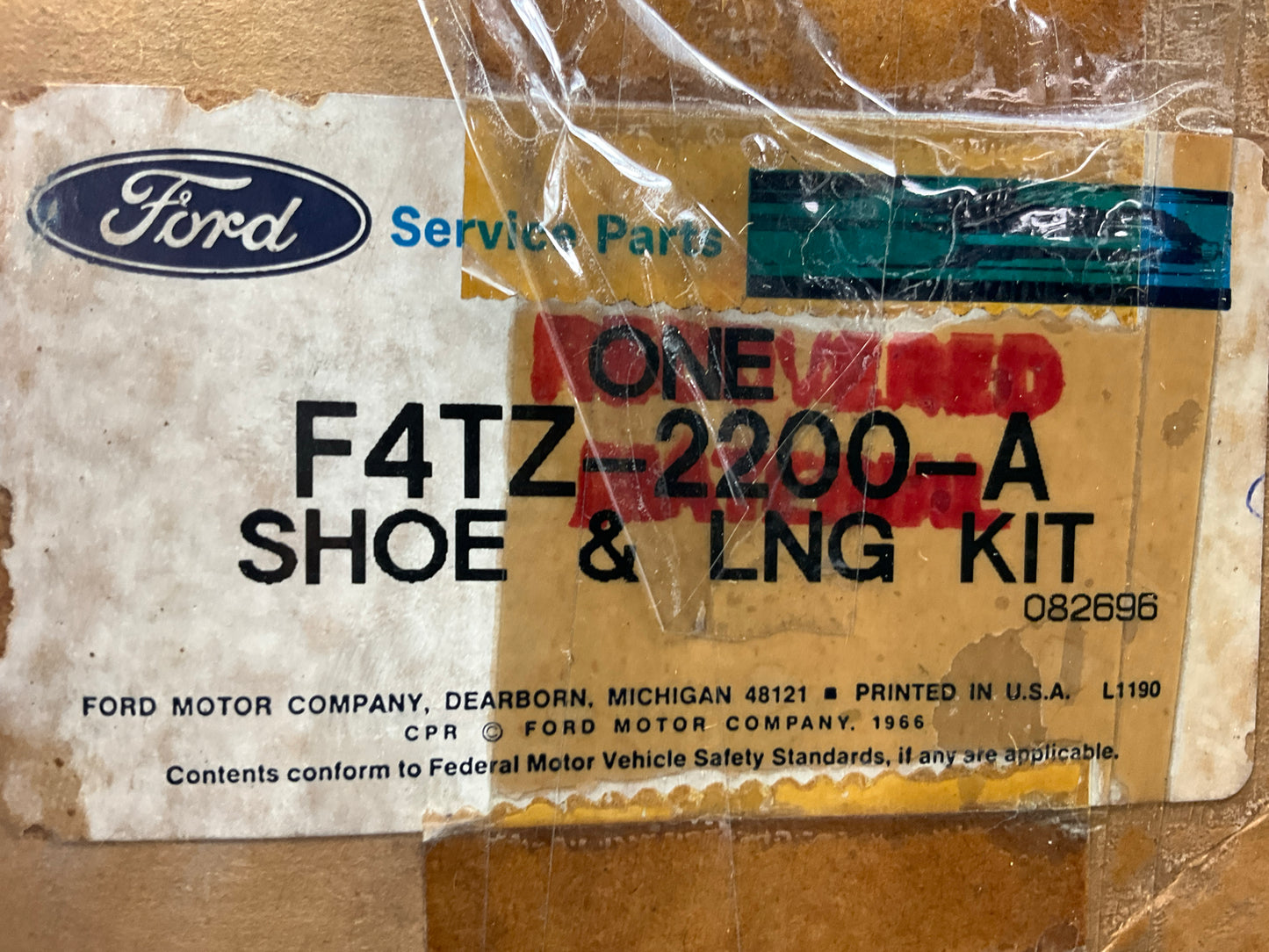 Ford F4TZ-2200-A OEM Rear Brake Shoes - 1994-1997 Ford F-350 (12-1/8 X 3-1/2'')