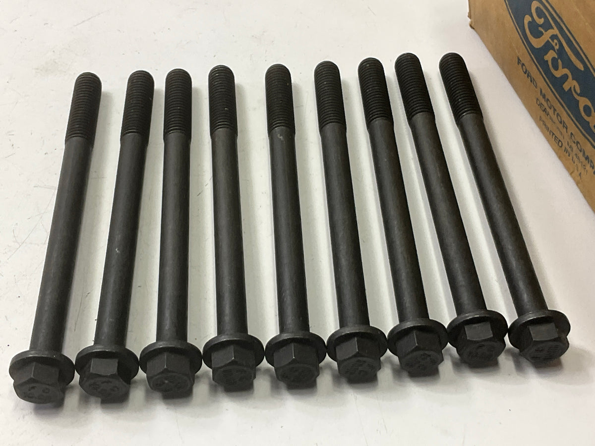 (9) NEW - OEM FORD F4TZ-6065-A Engine Cylinder Head Bolts 7.3L DIESEL V8