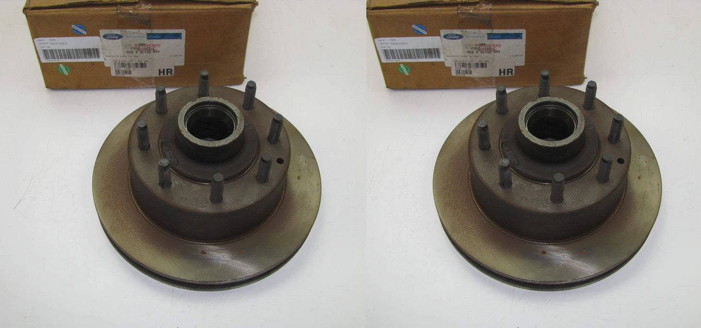 (2) NEW - OEM GENUINE Ford F4UZ-1102-C FRONT Disc Brake Rotors 8-LUG SRW