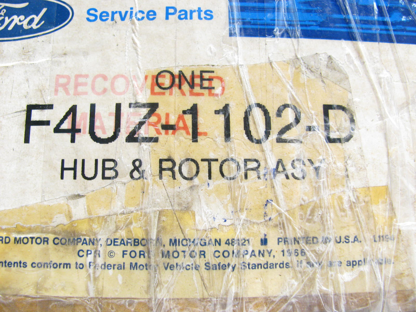 (2) Ford Front Disc Brake Rotor & Hub Assy. F4UZ1102D For 92-94 E-350 Econoline