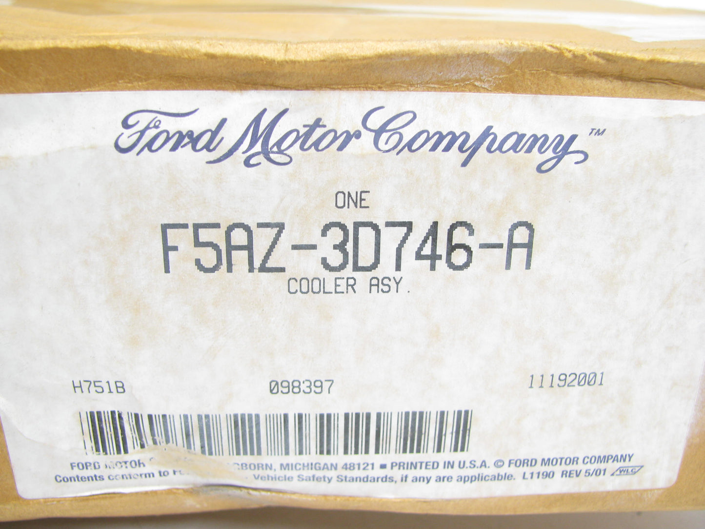 NEW - OEM Ford F5AZ-3D746-A Power Steering Oil Cooler For 1998-2002 Town Car