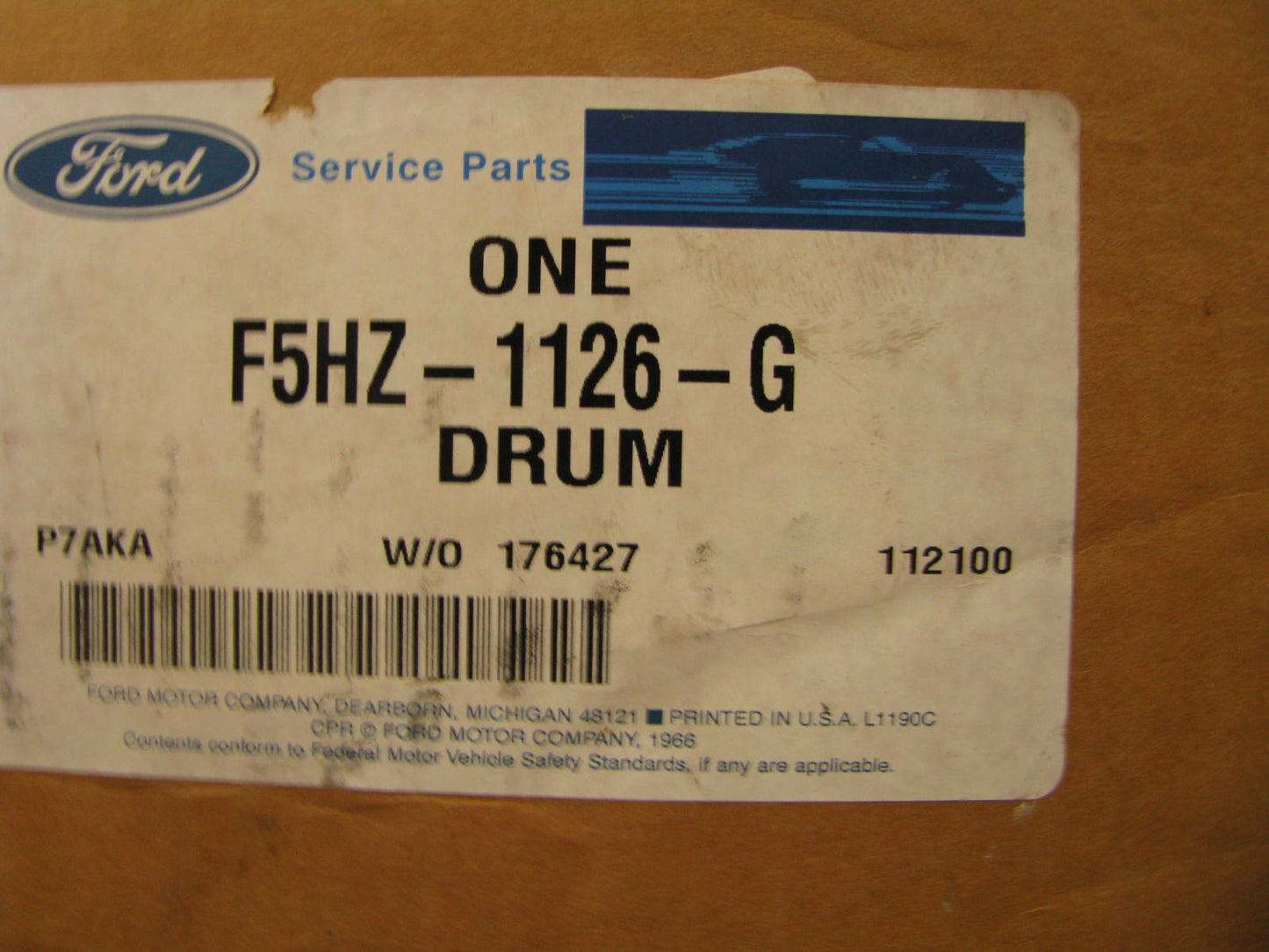 NEW - OEM Ford F5HZ-1126-G Rear Brake Drum For 16.50'' X 7'' Brakes 85-123348-002
