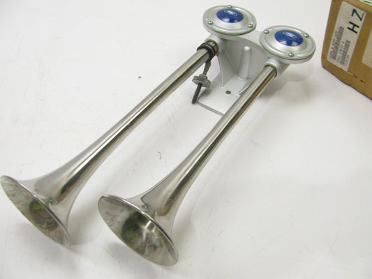 NEW - OEM Ford F5HZ-13832-B Dual Air Horn & Bracket Assembly 1995-1997 L-Series