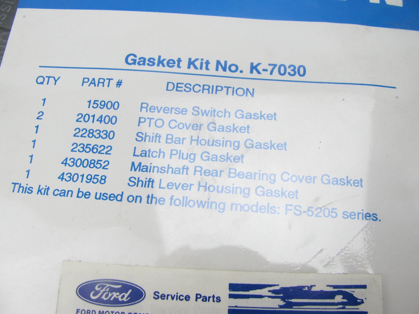 NEW - OEM Ford F5HZ-7153-B Transmission Gasket Kit Eaton 7030 For FS4 FS5