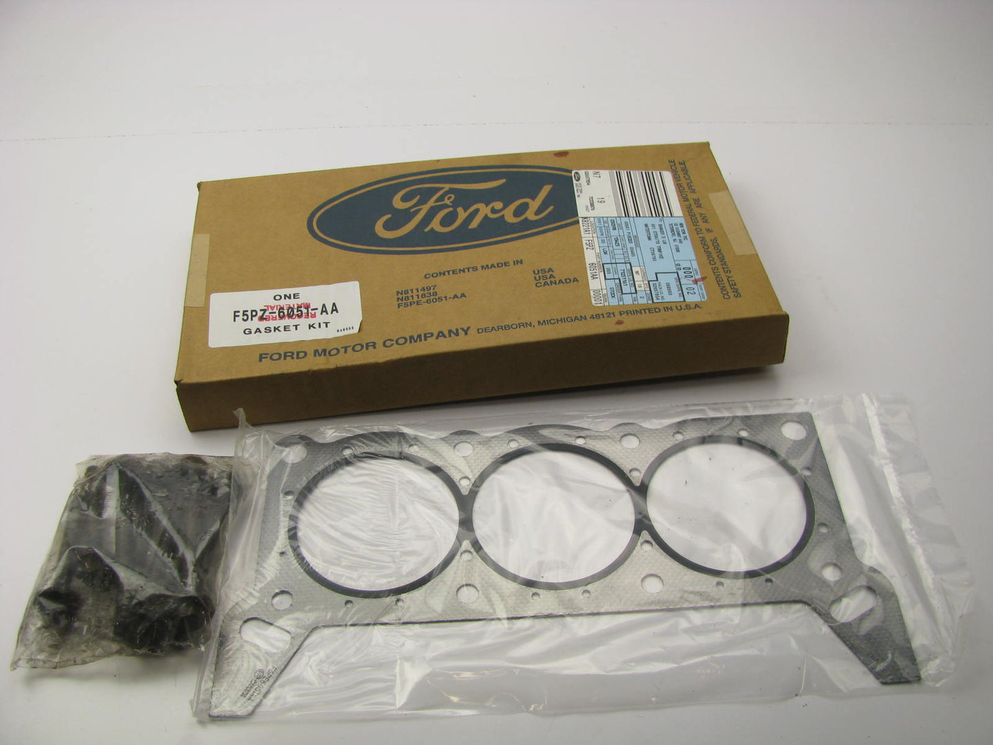 Genuine OEM Ford F5PZ-6051-AA Cylinder Head Gasket & Bolts 1988-95 Ford 3.8L V6