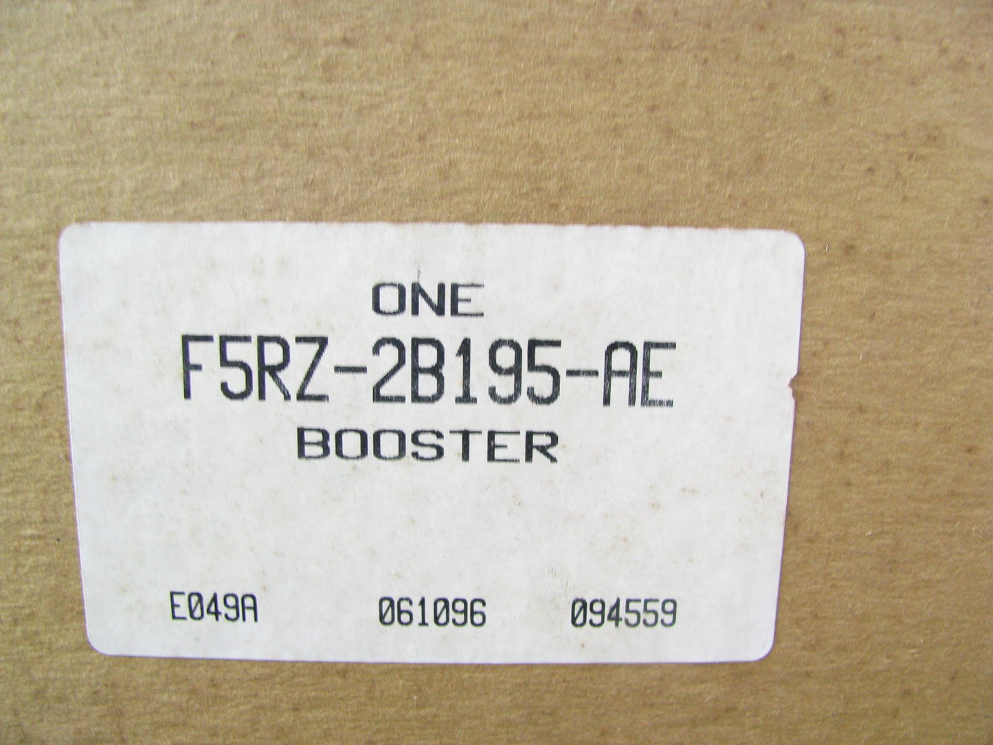 NOS OEM Ford F5RZ-2B195-AE Power Brake Booster & Master Cylinder - W/O ABS ONLY