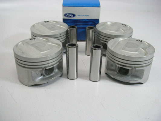 (4) NEW - OEM Ford F5RZ-6108-A Engine Pistons - Standard 1995-97 Contour 2.0L-L4